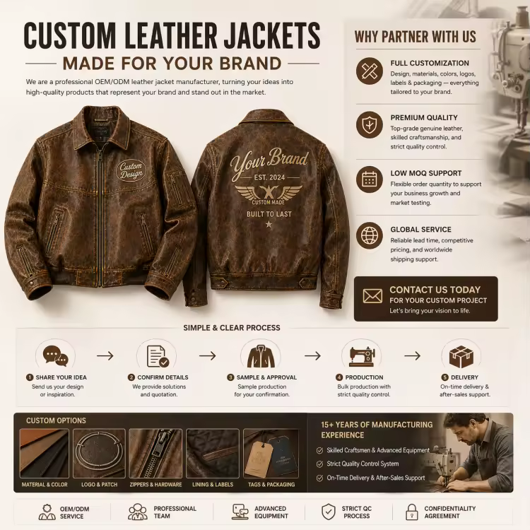 Custom Logo Distressed Brown Leather Bomber Jacket Men Aviator Flight Jacket Private Label Heavy Duty Utility Jacket OEM Factory